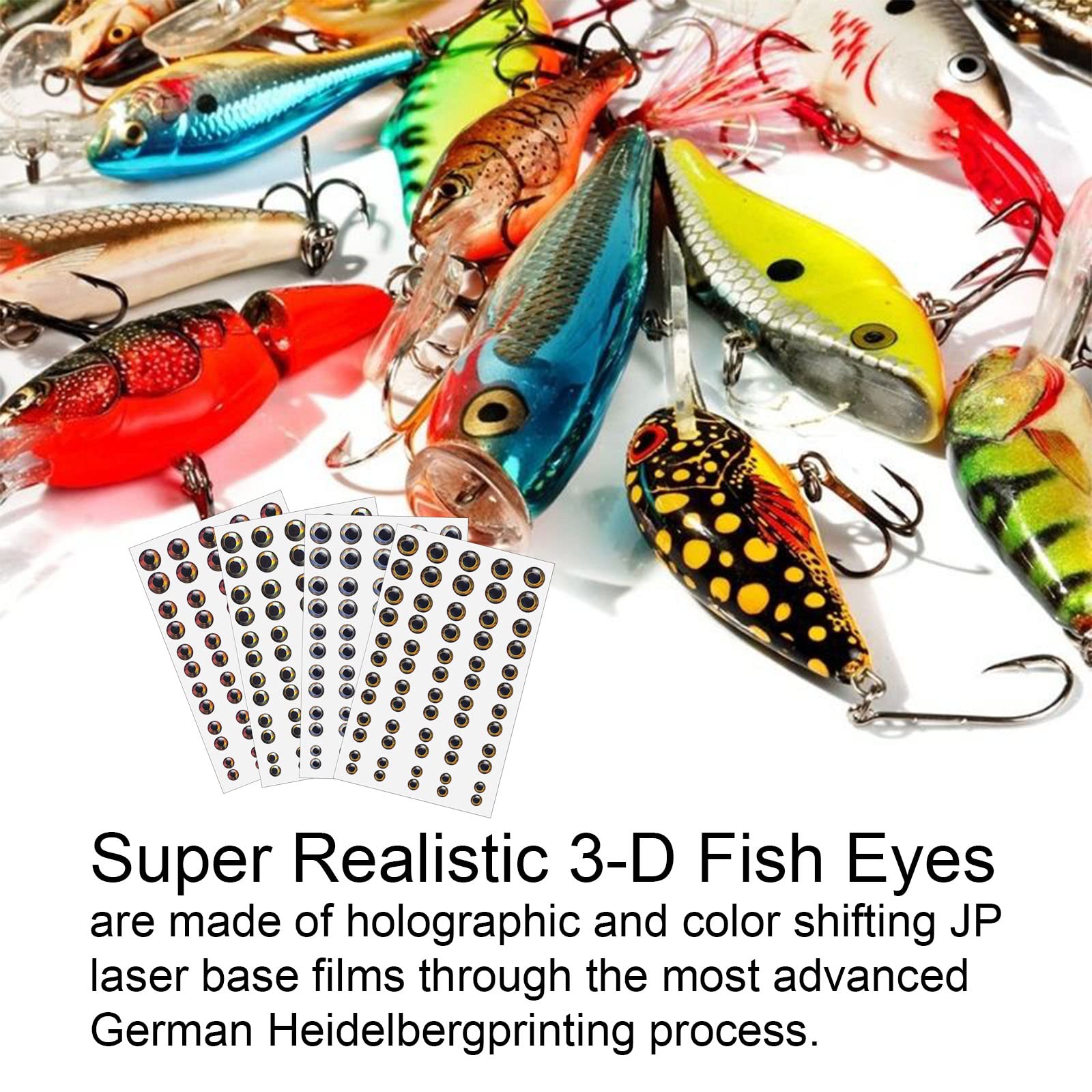 Amazon | Aventik 360個パック8色 超リアルな3D魚眼ホログラフィック